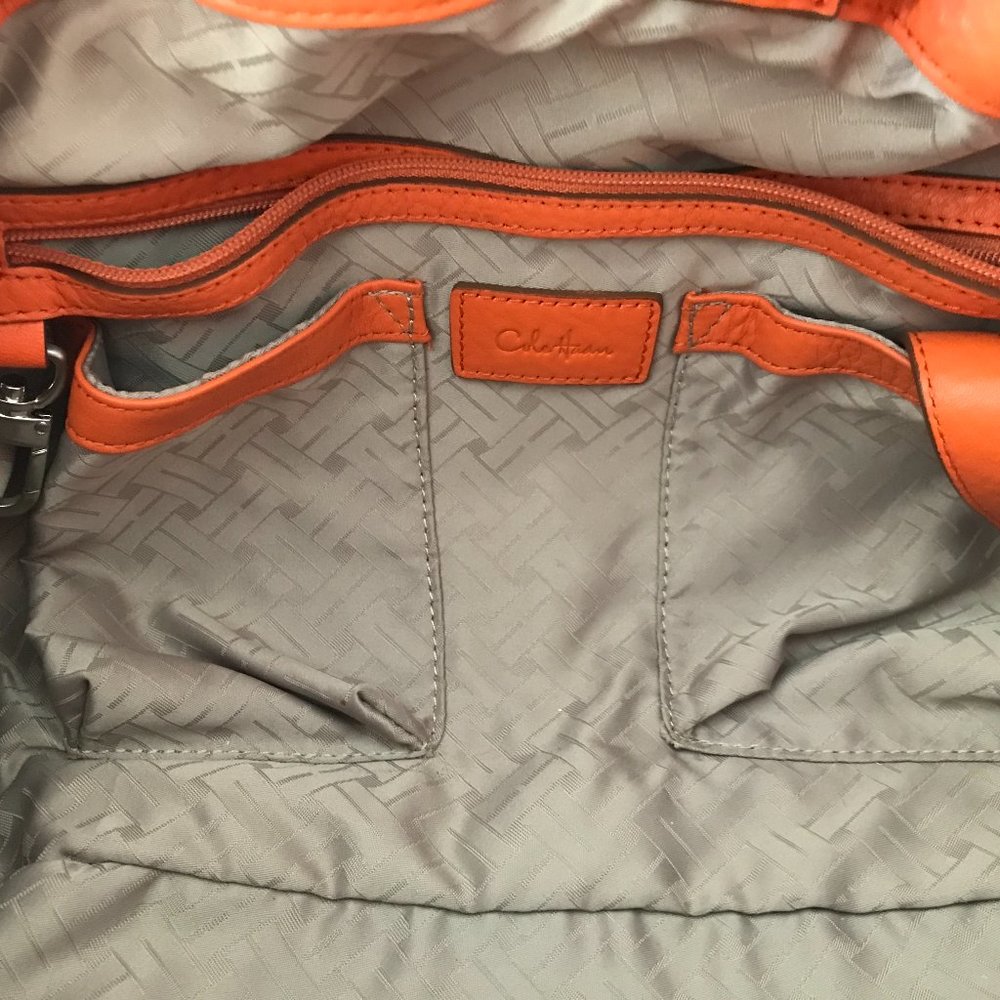 Beautiful orange leather handbag - Picture 8 of 8